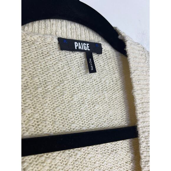 PAIGE Women's Marlee Cardigan Sweater Knit Oatmeal Ivory Size Small - Picture 2 of 7